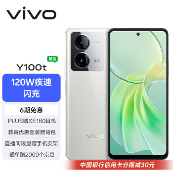 vivo Y100t 12GB+256GB 雪域白 120W超快闪充 天玑8200芯片 5000mAh电池 5G 手机