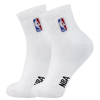 NBA 袜子男士四季休闲运动袜无骨棉袜精梳棉刺绣训练跑步篮球袜1双装 20元