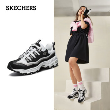 SKECHERS 斯凯奇 D'Lites 女子休闲运动鞋 11914/BKW 黑色/白色 35