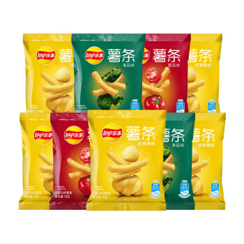 Lay's 乐事 薯条混合9包（原味+番茄味+海苔味）零食礼包 162g