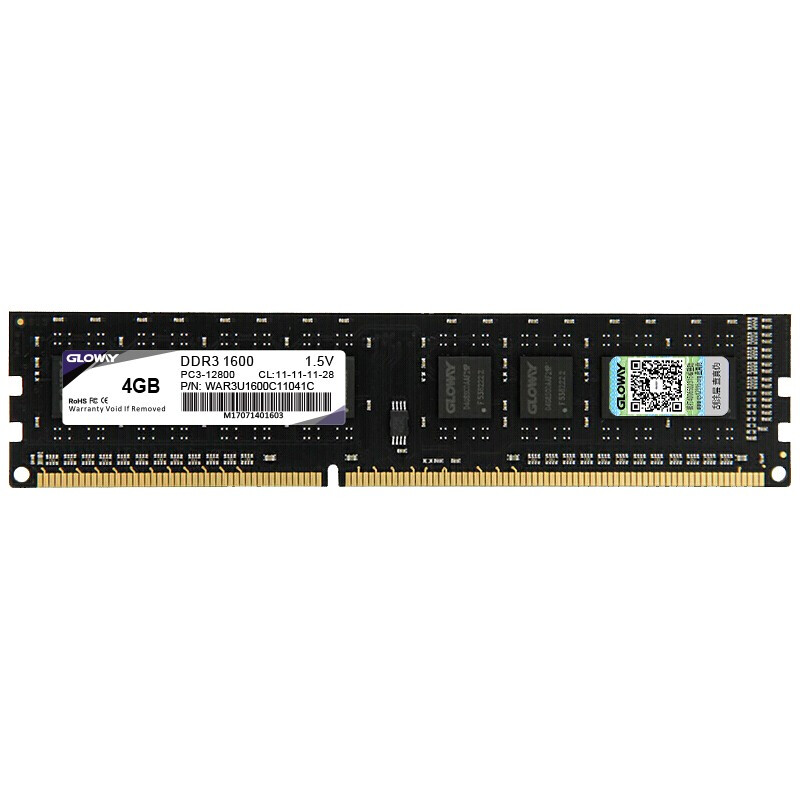 GLOWAY 光威 战将系列 DDR3 1600MHz 台式机内存 普条 黑色 4GB 战将DDR3 4G 1600 55元