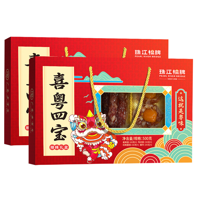 PEARL RIVER BRIDGE 珠江橋牌 廣式臘腸 粵喜四寶禮盒 共1000g 券后96.42元