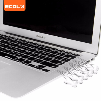 ECOLA 宜客莱 苹果MacBook Air11.6英寸笔记本电脑键盘膜 硅胶保护膜防水防尘(A1370/A1465)EA015SBK黑色