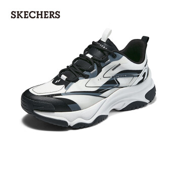 SKECHERS 斯凯奇 男士时尚老爹鞋183195 白色/黑色/WBK 43