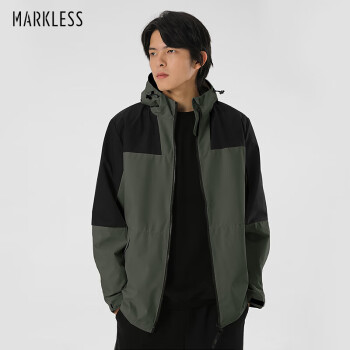 Markless 户外冲锋衣男女秋季防水登山外套夹克情侣 WTB3177M灰绿色XL