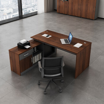 梦麦斯 老板办公桌简约现代总裁桌经理主管桌老板台1.8米含侧柜大富豪-3