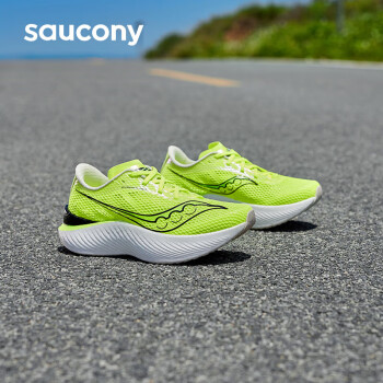 saucony 索康尼 啡鹏3跑鞋女马拉松碳板跑步鞋透气专业竞速运动鞋绿黑38