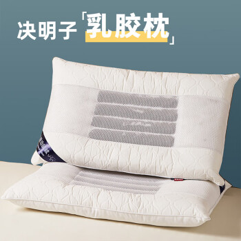 I-WILL 艾维 决明子乳胶枕头枕芯家用成人睡眠枕一对午睡乳胶枕白色48