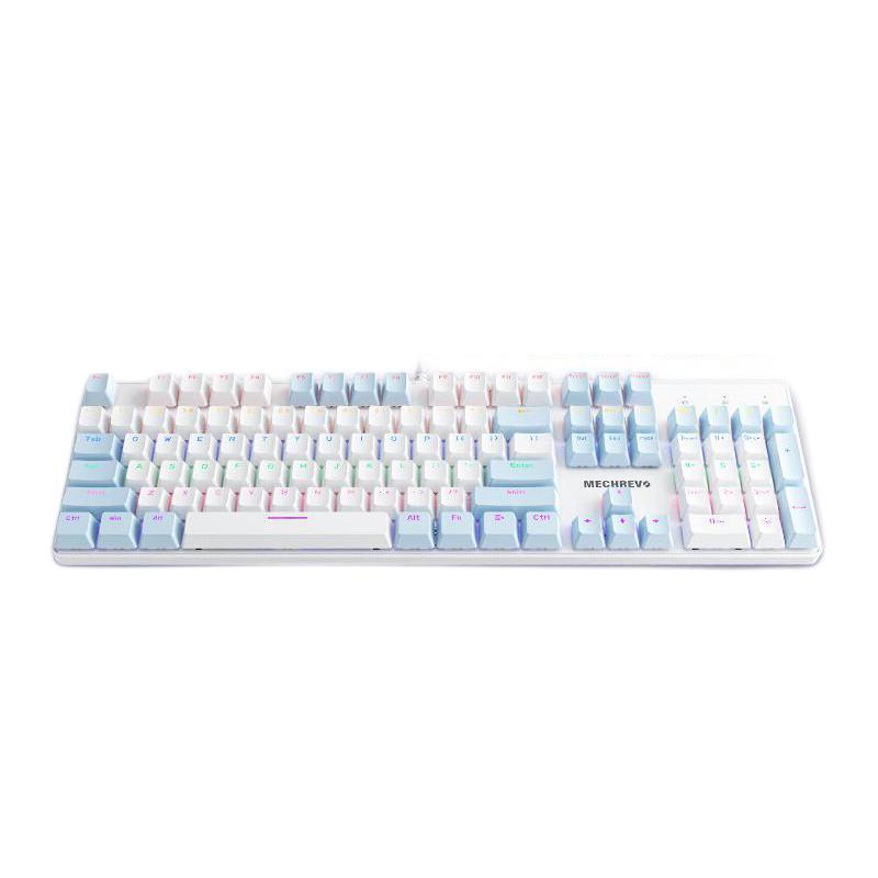 春焕新、PLUS会员：机械革命 耀 K330 有线机械键盘 104键 白蓝色 青轴 84.47元（双重优惠，需凑单）