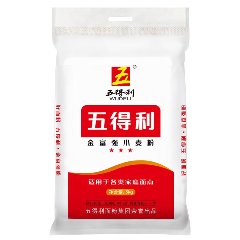 五得利 金富強(qiáng)小麥粉 5kg 29.9元