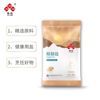 LUJING 魯晶 含碘食用鹽家用炒菜天然調(diào)味品燉湯提鮮食用鹽巴精制鹽 加碘400g