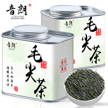 YIN LANG 音朗 茶叶 毛尖茶绿茶 2023新茶明前春茶嫩芽茶叶自己喝罐装100g