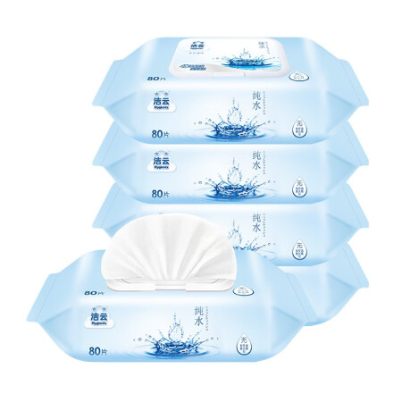 京东PLUS：Hygienix 洁云 湿巾 80抽*5包 17.82元（100.51元/5件，双重优惠）
