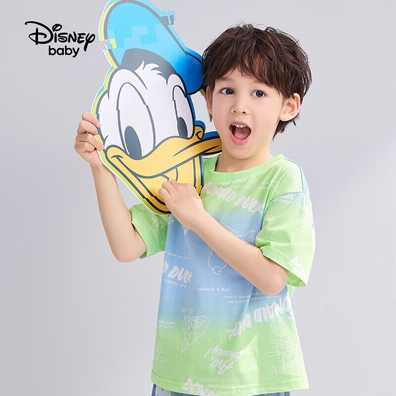 Disney 迪士尼 儿童t恤衣 渐变唐老鸭-纯棉 120cm 券后34.55元