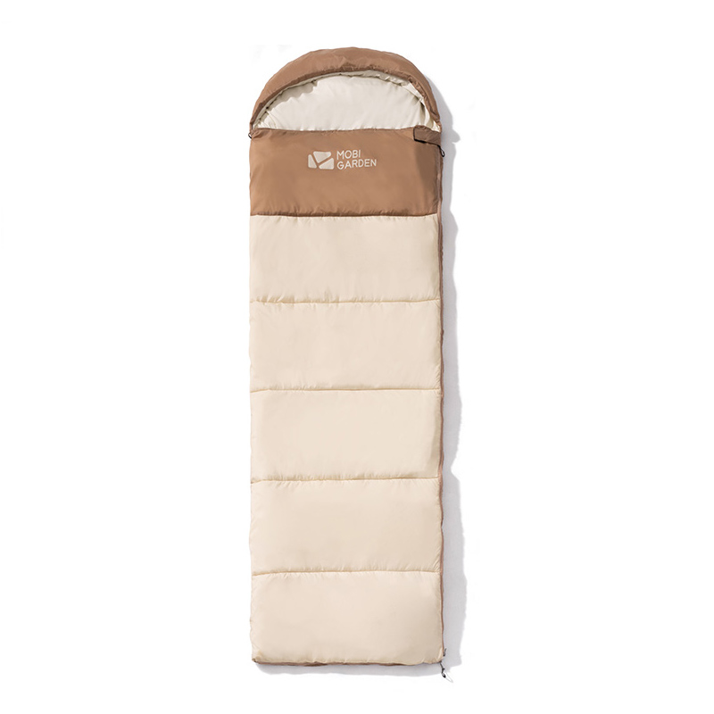 牧高笛 可拼接保暖室内露营单人隔脏棉睡袋1.0KG EX19562001 浅沙色（右） 80.1元