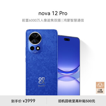 HUAWEI 华为 nova 12 Pro 手机 256GB 12号色