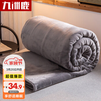 九洲鹿 毛毯 加厚法兰绒毯子 四季透气空调毯沙发盖毯 150*200cm