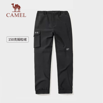 CAMEL 骆驼 抓绒卫裤宽松软壳户外防风防寒工装直筒运动长裤 A23CA49007