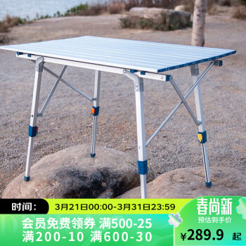 DECATHLON 迪卡侬 户外蛋卷折叠桌 8553609 银色