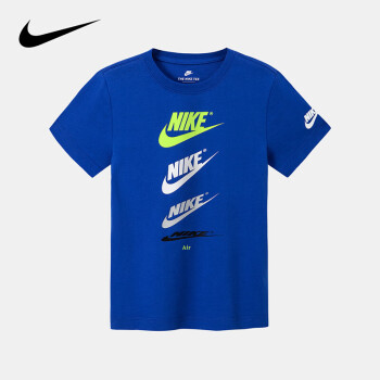 NIKE 耐克 童装男女童短袖T恤Jordan夏季短T H797土耳其蓝 100(3T)