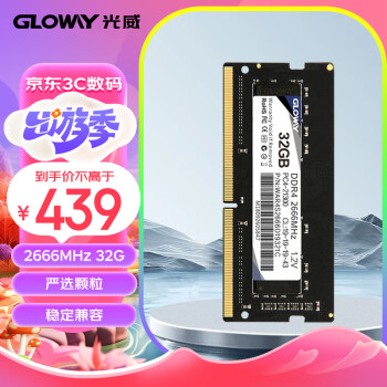 GLOWAY 光威 战将 DDR4 2666MHz 笔记本内存 普条 黑色 32GB