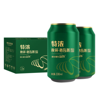 秋林·格瓦斯 秋林格瓦斯特浓格瓦斯面包发酵饮料 330ml*12罐年货礼盒整箱哈尔滨特产