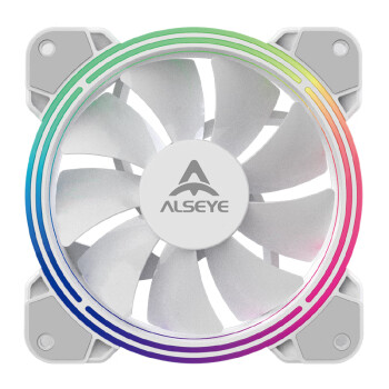 ALSEYE 奥斯艾（ALSEYE）Halo 4.0-W-ARGB 电脑主机机箱散热风扇低躁音 12cm PWM智能温控 ARGB（正叶） 白色