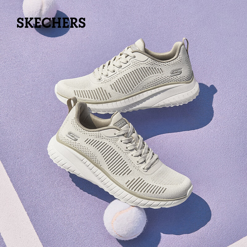 SKECHERS 斯凯奇 女鞋2023夏季新款软底健步鞋轻便休闲鞋减震跑步鞋网面透气运动鞋 NTTP自然色/灰褐色 36 119.56元