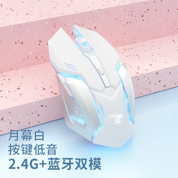 EWEADN 前行者 G304 2.4G蓝牙 双模无线鼠标 1600DPI 月幕白