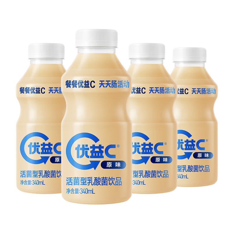 蒙牛 优益C活菌型乳酸菌饮品 原味340mL*4 16.9元