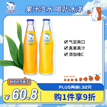 北冰洋 桔汁橙汁汽水248ml*12瓶 果汁碳酸饮料 经典玻璃瓶