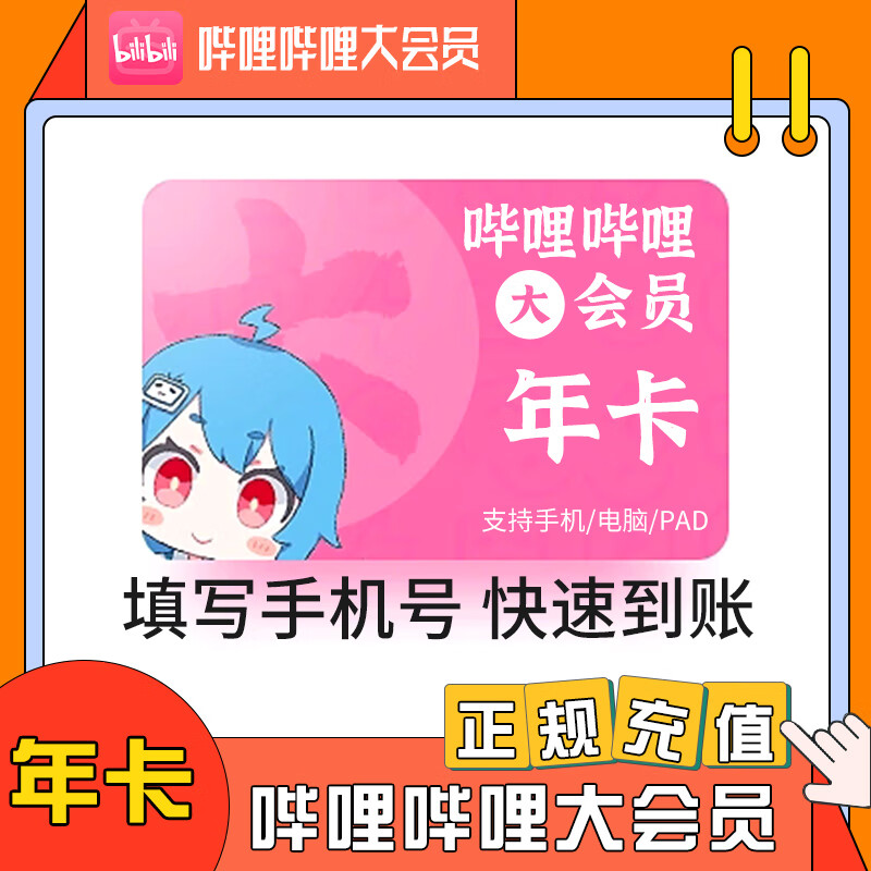 bilibili 嗶哩嗶哩 大會(huì)員12個(gè)月年卡 85元