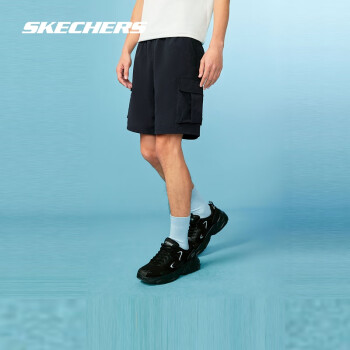 SKECHERS 斯凯奇 男士梭织短裤L224M063 碳黑/0018 XL