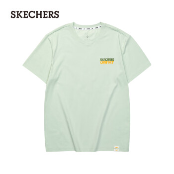 SKECHERS 斯凯奇 男女同款舒适T恤L224U060 百合绿/0215 XL