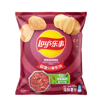 Lay's 樂事 馬鈴薯片 飄香麻辣鍋味 135g