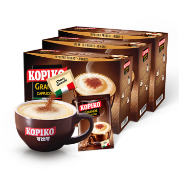 可比可 KOPIKO）速溶原味卡布奇诺咖啡 三合一咖啡粉冲调饮品12包*3盒 印尼进口