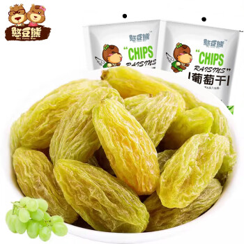 憨豆熊 绿葡萄干250g*2袋 特产果脯蜜饯即食果干孕妇小孩办公室休闲零食