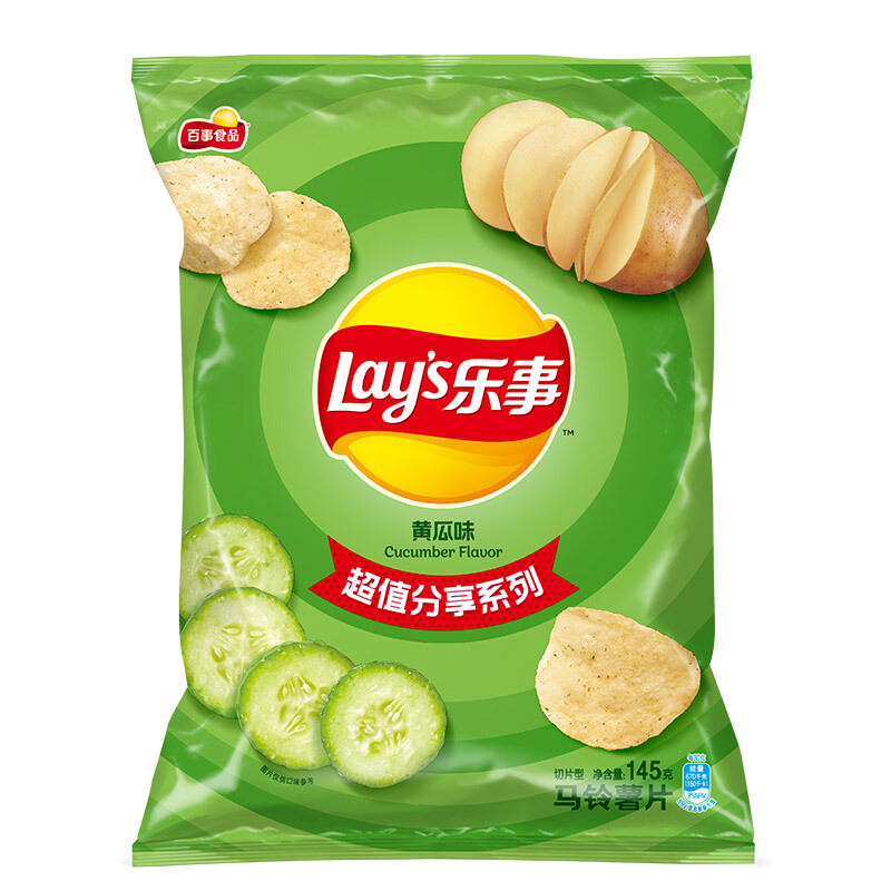 Lay's 樂事 馬鈴薯片 黃瓜味135g 7.15元