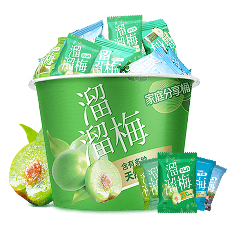 Plus会员、概率券:溜溜梅青梅西梅酸话梅子干 家庭分享桶460g＊2件 37.32元包邮、18.66元/件