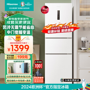 Hisense 海信 小冰箱小型家用 三开门白色电冰箱 221升 净味低音节能省电 风冷无霜 BCD-221WYK1D