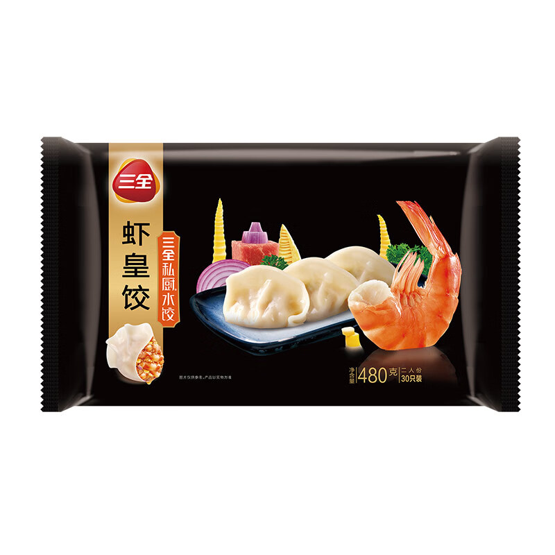 三全 私厨虾皇饺子480g(30只) 19.35元（需买4件，需用券）