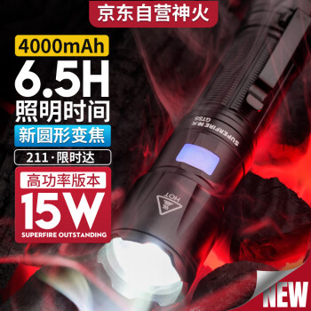 SUPFIRE 神火 GTS5手电筒变焦强光长续航亮远射小型迷你便捷家用充电照明户外灯