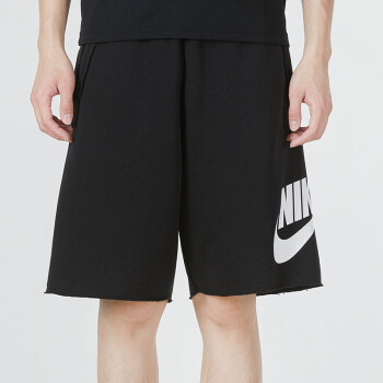 NIKE 耐克 男子 短裤 AS M NK CLUB FT ALUMNI SHORT 运动服 DM6818-010 黑色 L码