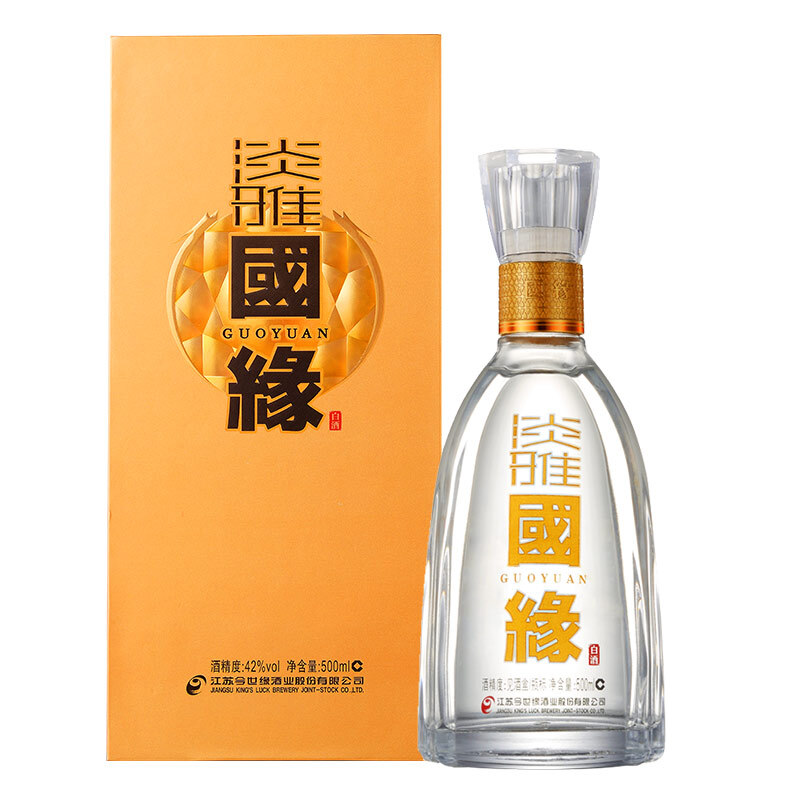 今世缘 淡雅国缘 42%vol 浓香型白酒 500ml 单瓶装 130元