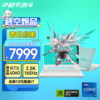 ASUS 华硕 天选4 十三代酷睿版 15.6英寸 游戏本 青色