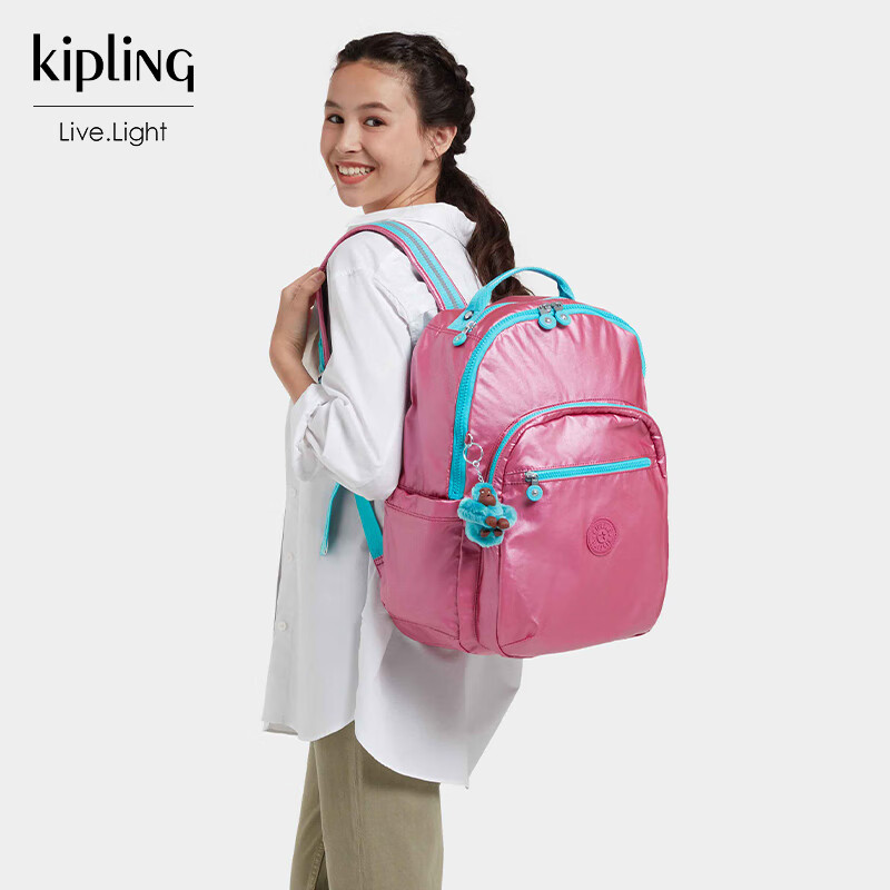 kipling 凯普林 男女轻便帆布包2024春季首尔包双肩书包电脑包|SEOUL 246.51元