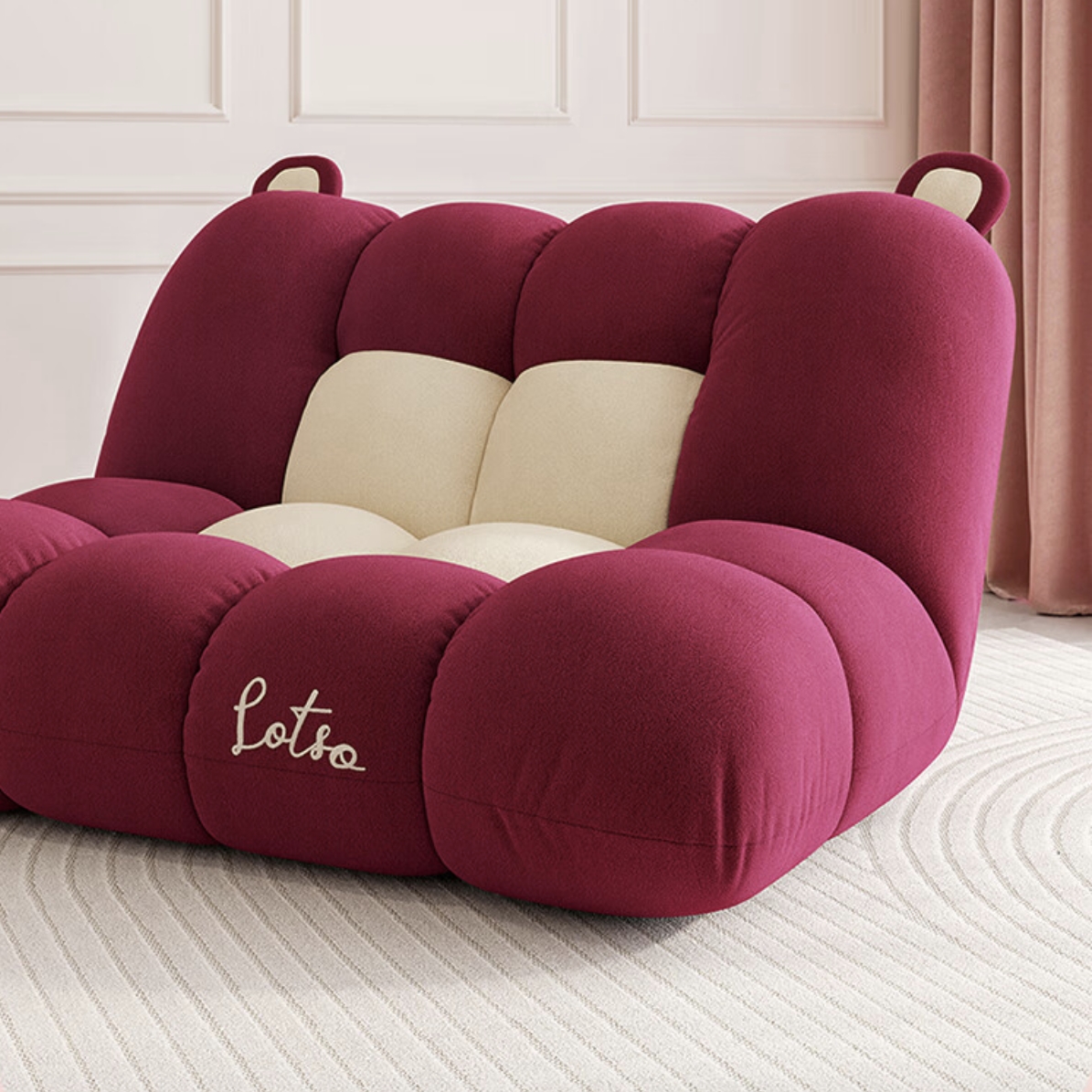 QuanU 全友 118007 皮克斯草莓熊系列 甜莓朵朵可叠沙发床+布艺抱枕 2369元
