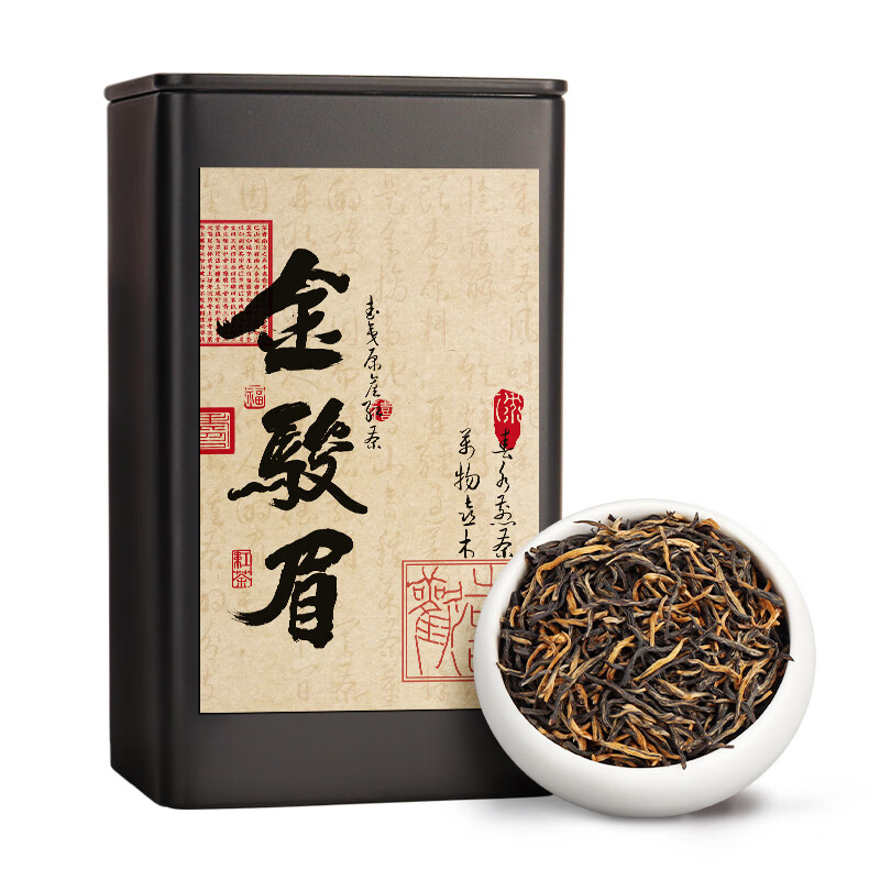 唐朴茶叶 武夷山金骏眉特级红茶蜜香型60g 茶叶礼盒黑罐 18.91元