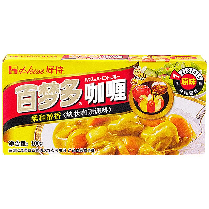 House 好侍 百梦多咖喱 原味 100g 8.9元