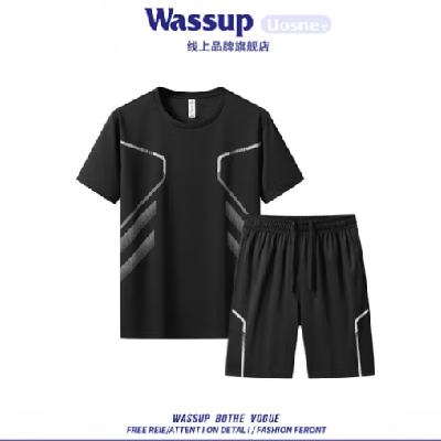 WASSUP 男速干短袖+短裤套装 48.06元包邮